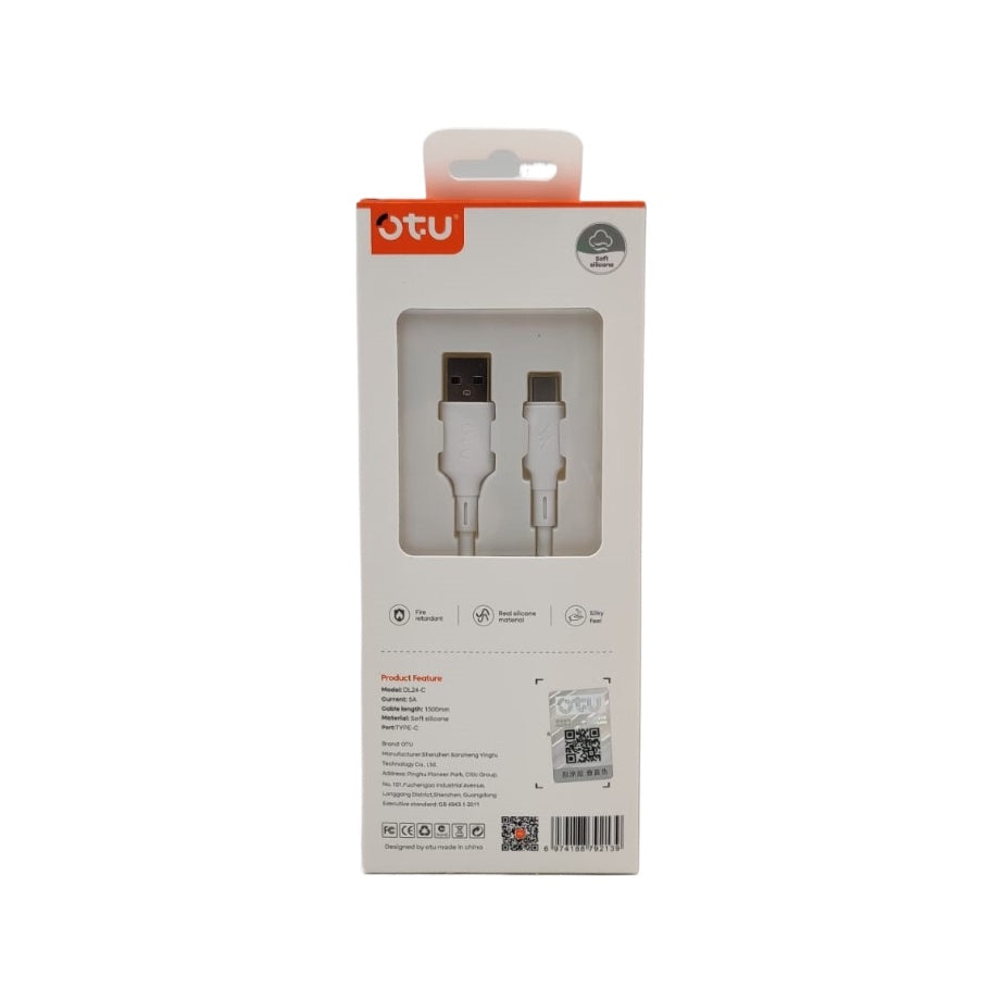OTU Charger Cable USB DL24-C 1500MM TYPE-C 5A Soft Silicone Fast Data Cable