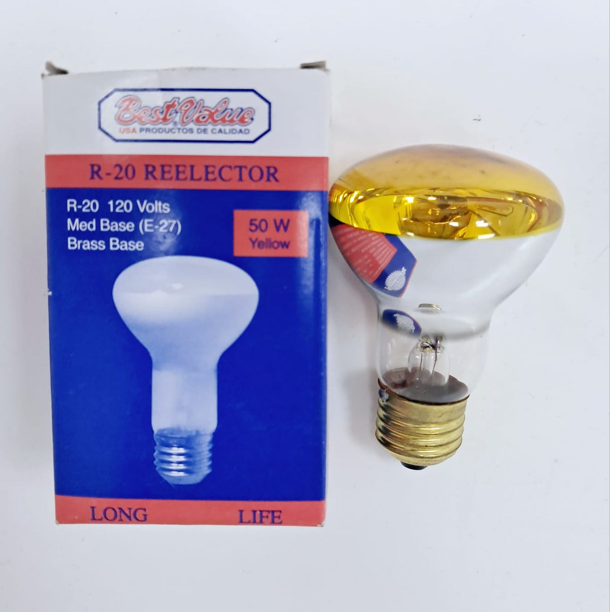 BEST VALUE Bulb Coloured B/VALUE 110V 50W Yellow