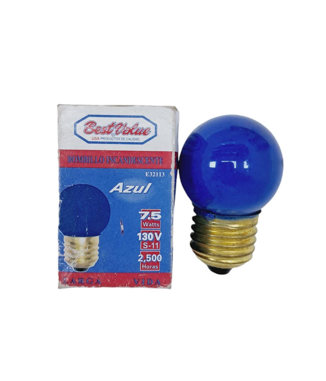 BEST VALUE Bulb Screw B/VALUE 7.5W 110V Blue Sm
