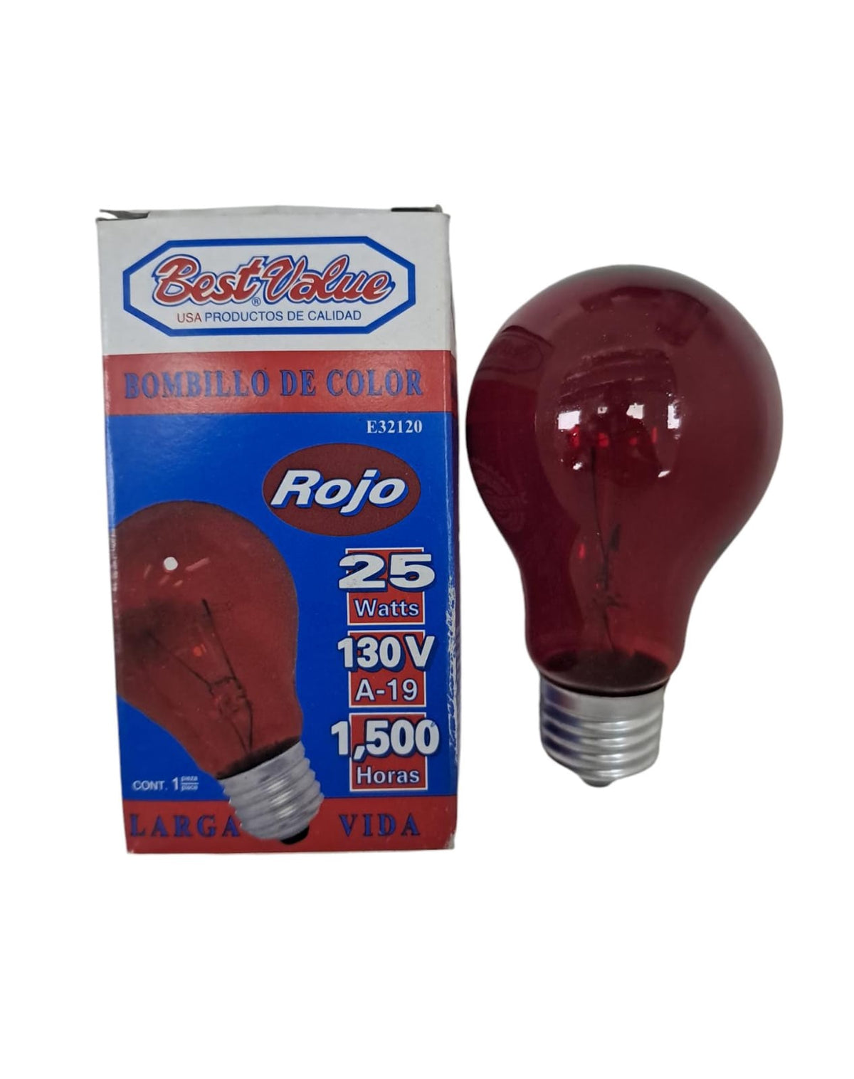 BEST VALUE Bulb Coloured B/VALUE 110V 25W Red E32120