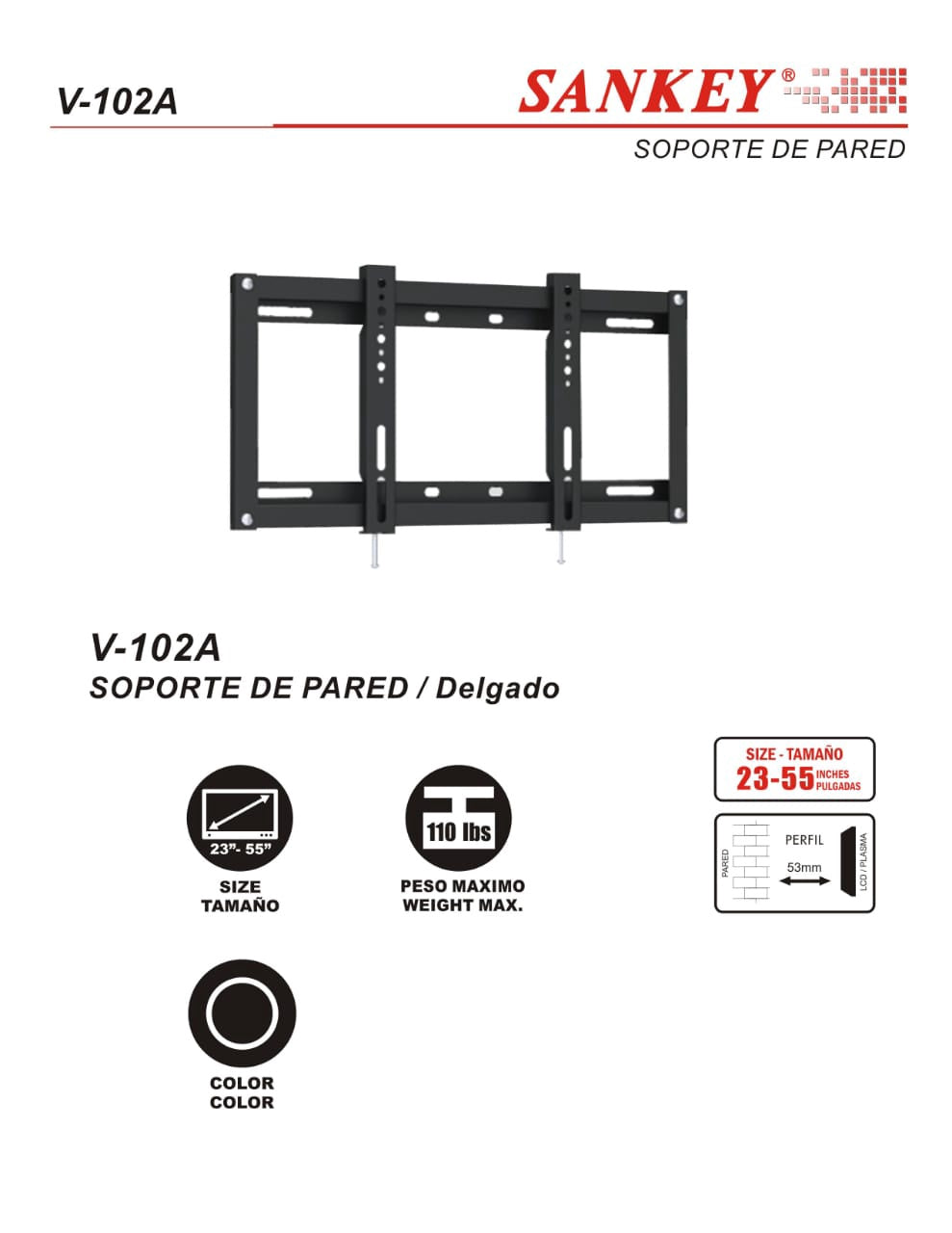 SANKEY TV Wall Bracket 32"-55" V-102A