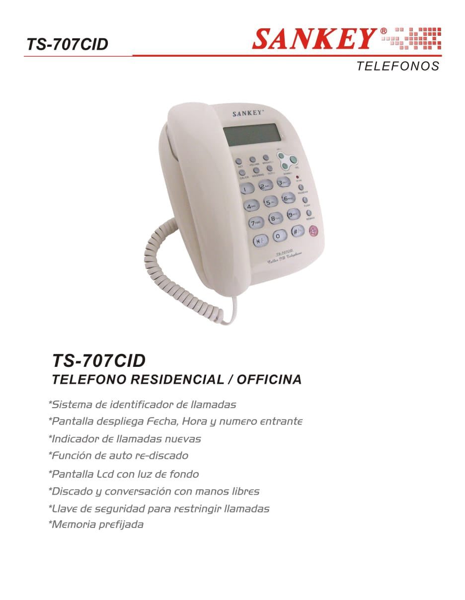 SANKEY Telephone TS-707CID with Caller Id