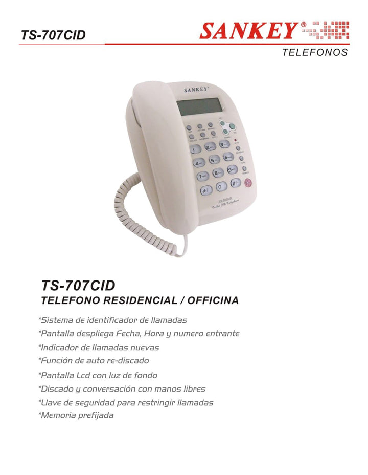 SANKEY Telephone TS-707CID with Caller Id