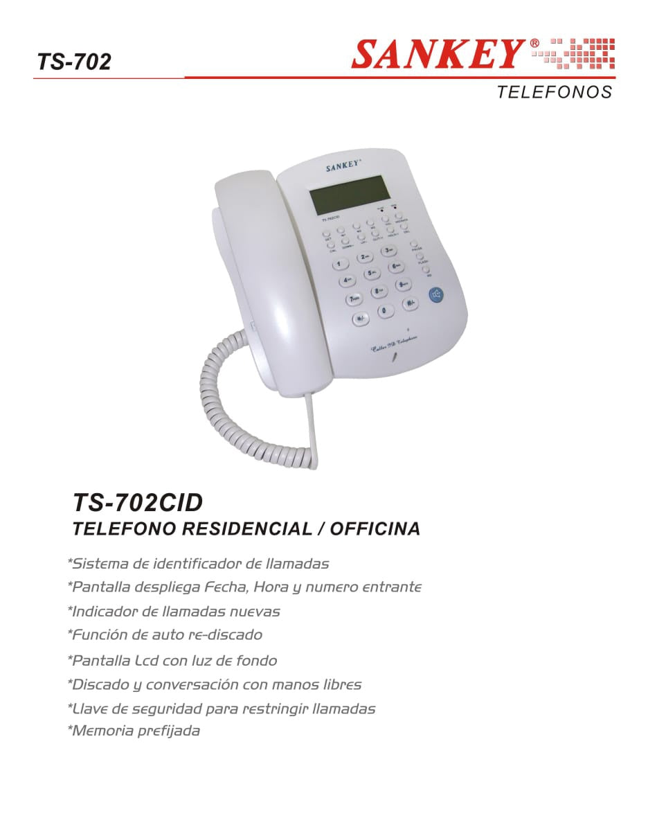 SANKEY Telephone TS-702CID with Caller Id