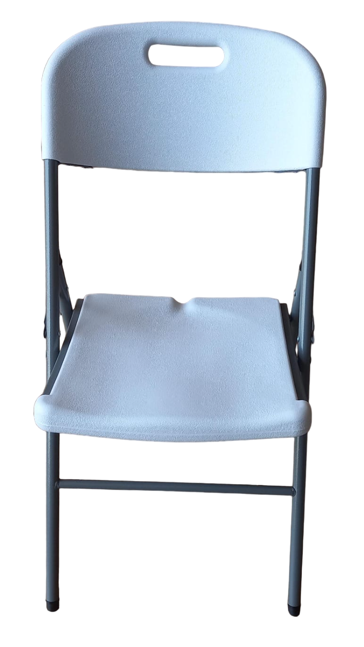 Chair Folding BSL-SM53 White Grey Metal Frame Sold Each