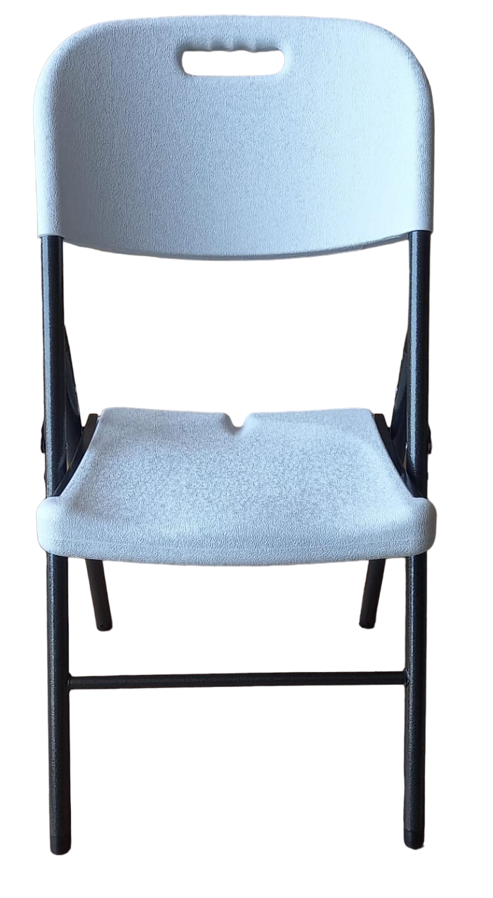 Chair Folding 94-004 Sirena White Black Metal Frame Sold Each