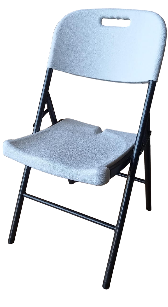Chair Folding 94-004 Sirena White Black Metal Frame Sold Each