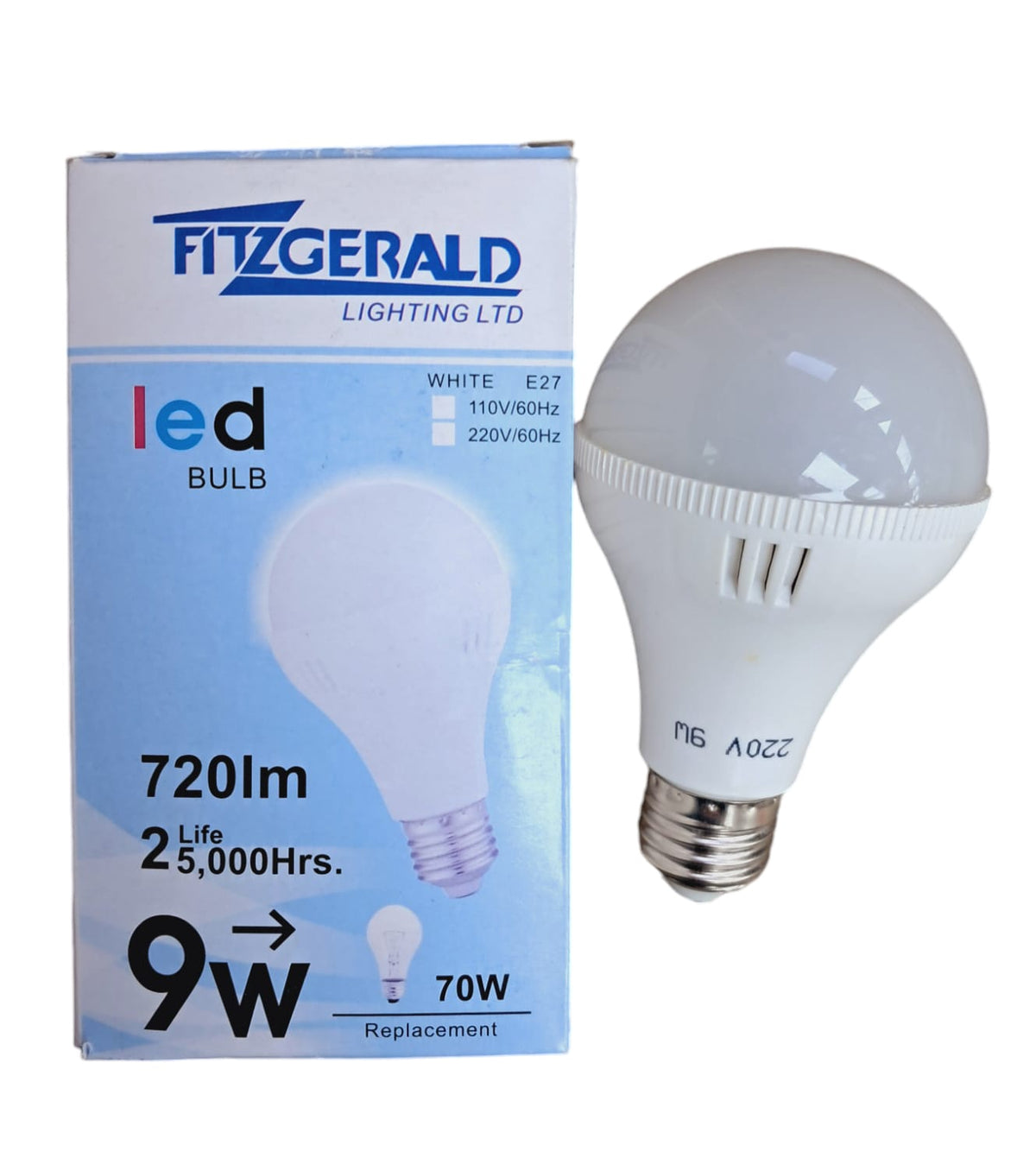 FITZGERALD Bulb LED 9W 220V WHI/BLUE Box