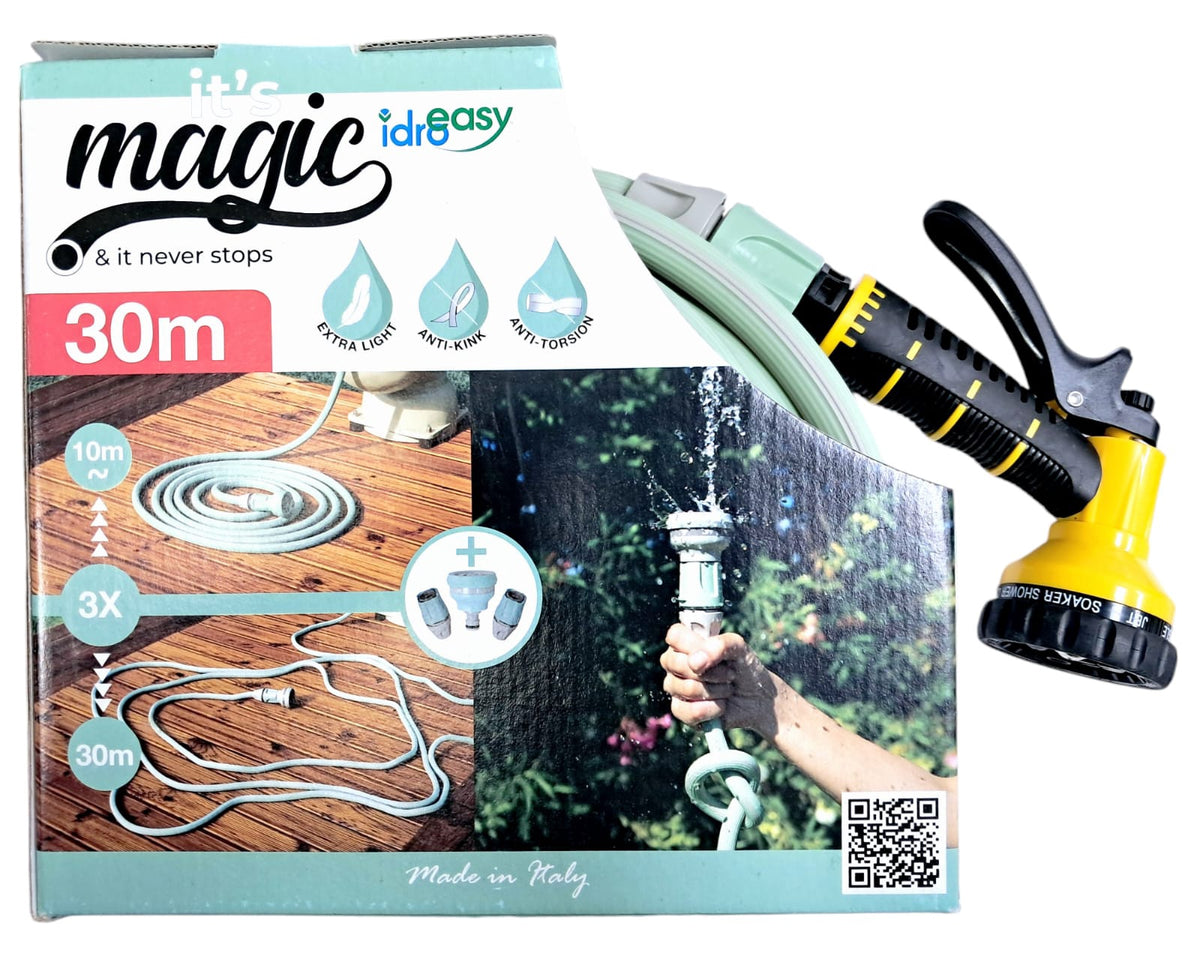 Hose 1/2" X 30M Magic W/NOZZLE #2740 Idro Easy Italy