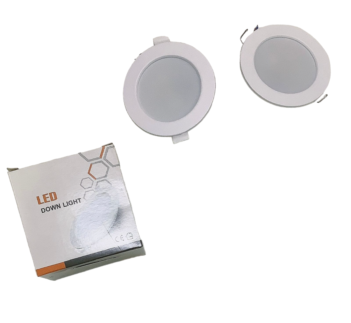 Light LED Panel 6W Round Warm White 3000K Flat Down Light 2107-301 2PCS Pack
