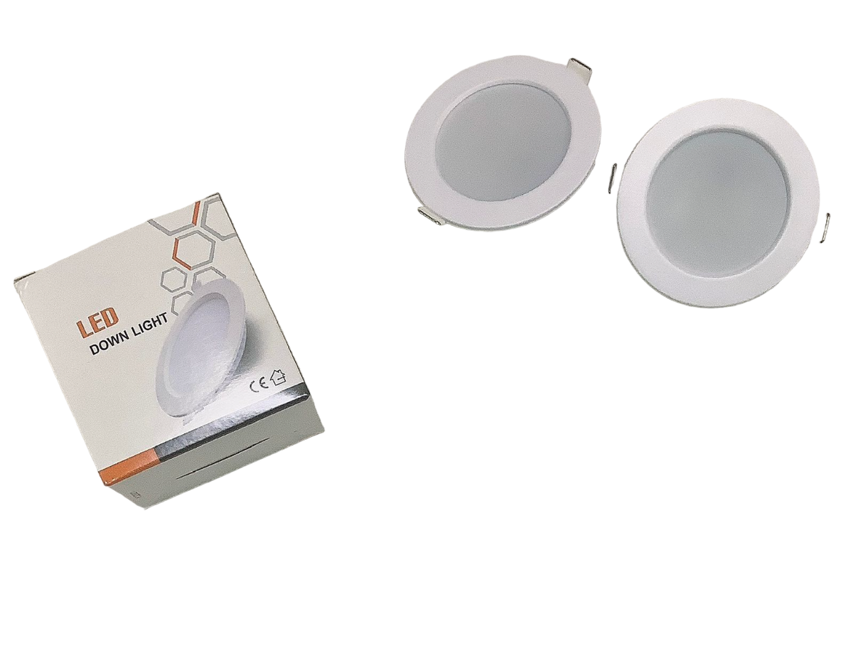 Light LED Panel 6W Round White 6500K Flat Down Light 2107-300 2PCS Pack