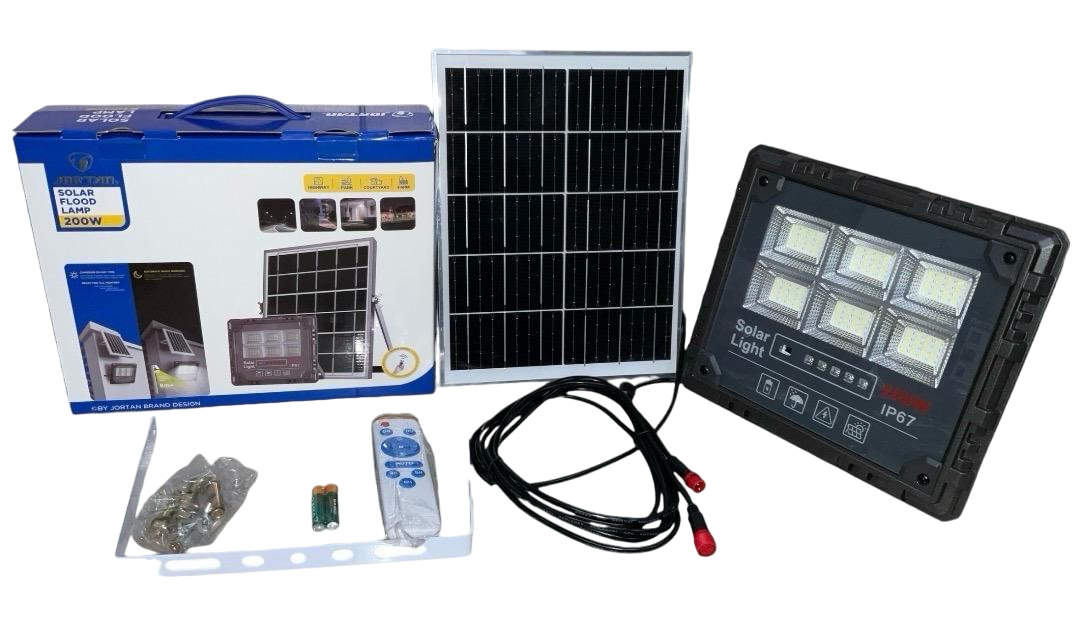 JORTAN Lamp LED Solar Flood 200W JT-18200-XM200W 6500K IP67