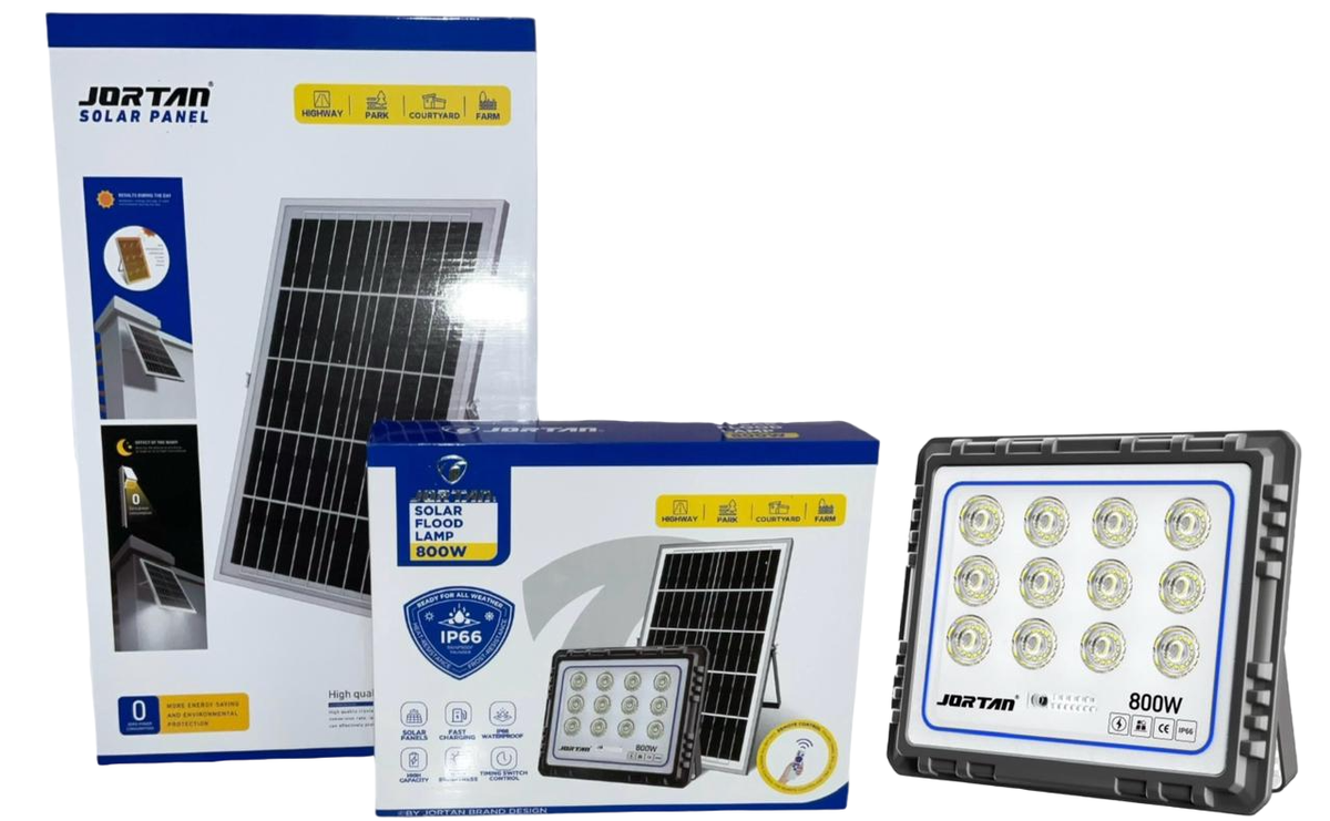 JORTAN Lamp LED Solar Flood 800W JT-92008-RY800W 6500K IP66