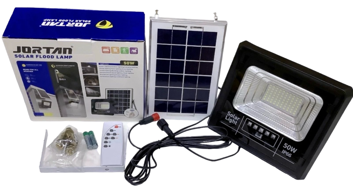 JORTAN Lamp LED Solar Flood 50W JT-91001-YY50W 6500K IP66