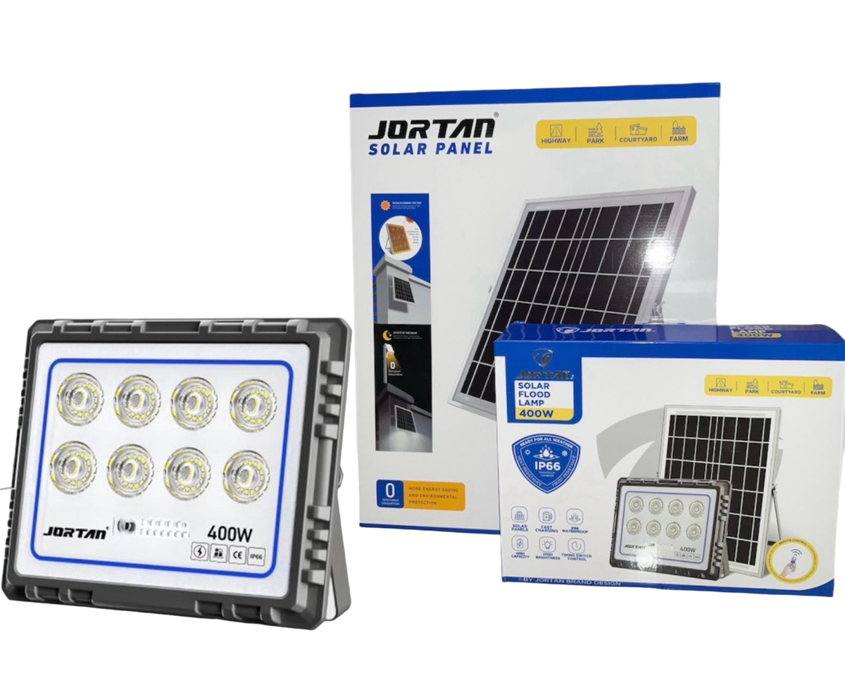 JORTAN Lamp LED Solar Flood 400W JT-92008-RY400W + JT-92008-RY400W 6500K IP66 2BOX