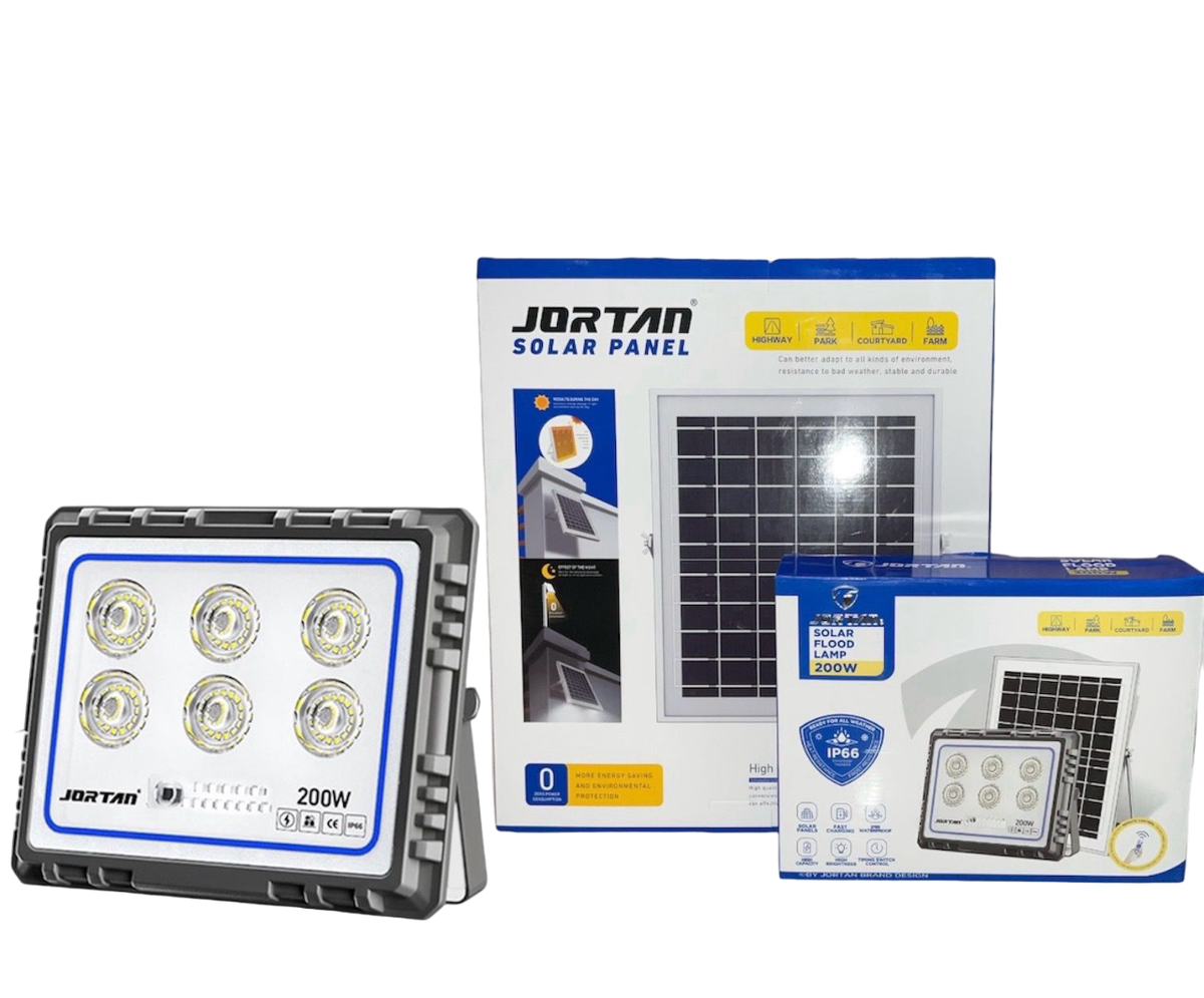 JORTAN Lamp LED Solar Flood 200W JT-92008-RY200W 6500K IP66