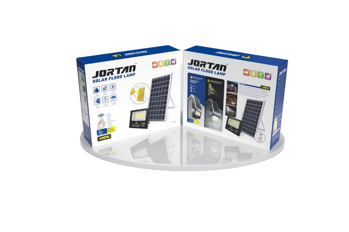JORTAN Lamp LED Solar Flood 100W JT-BJ100W-TZ W + JT-BJ100W-TZ W 6500K IP66 2BOX
