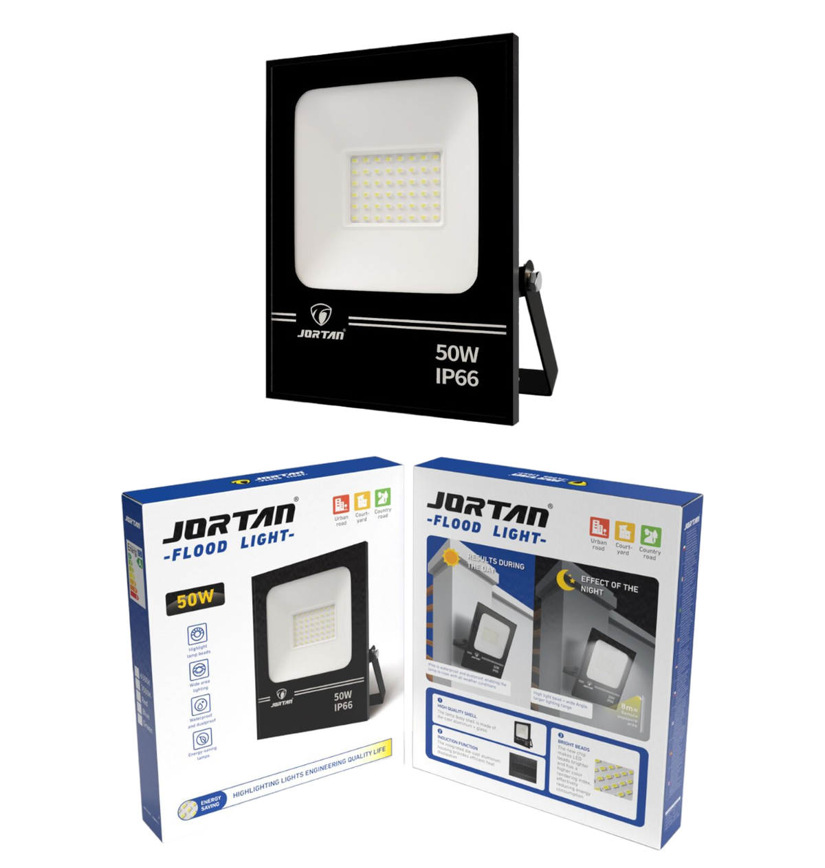 JORTAN Lamp LED Flood 50W JGTGD-TP50W W-50 JGTGD-TP50W IP66 85-265V 50/60HZ 6500K
