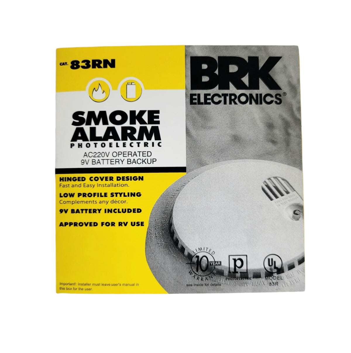 Smoke Alarm Brk Electronics 83RN