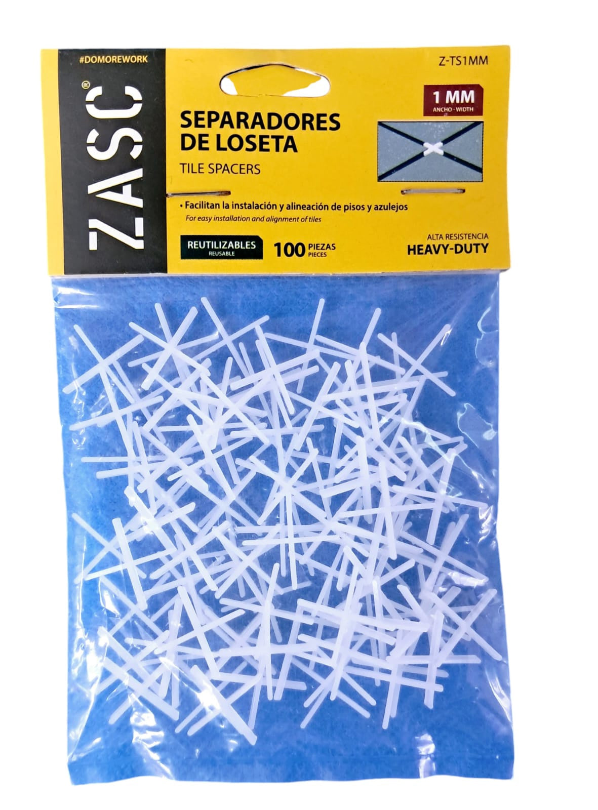 ZASC Tile Spacers Plastic 1MM 100PCS Z-TS1MM
