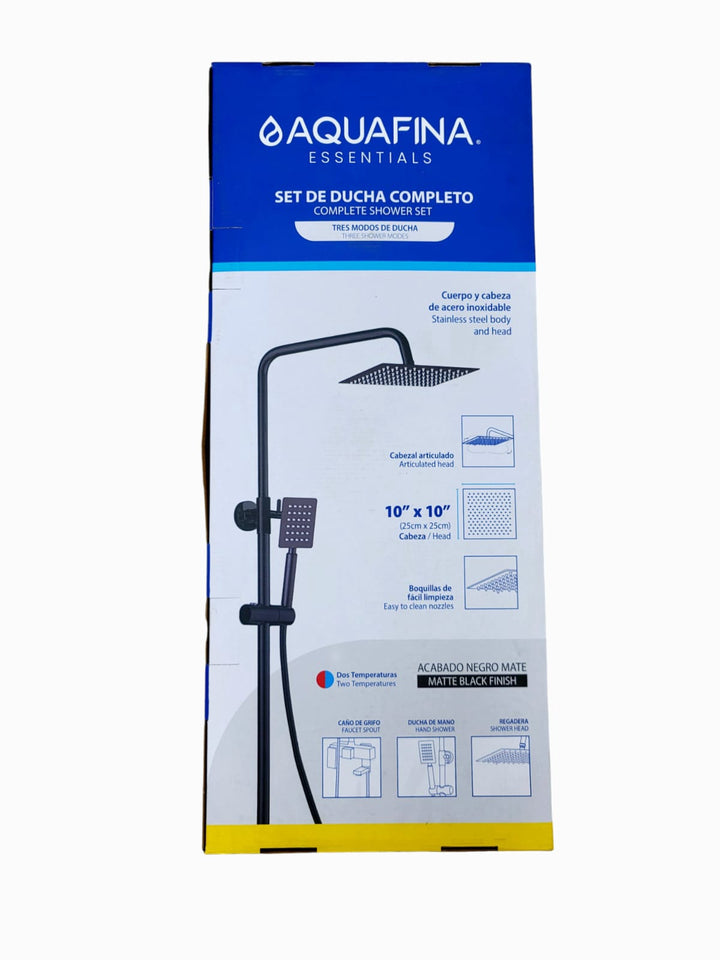 AQUAFINA BLUE Shower System Aquafina Wall Mount 10" Square