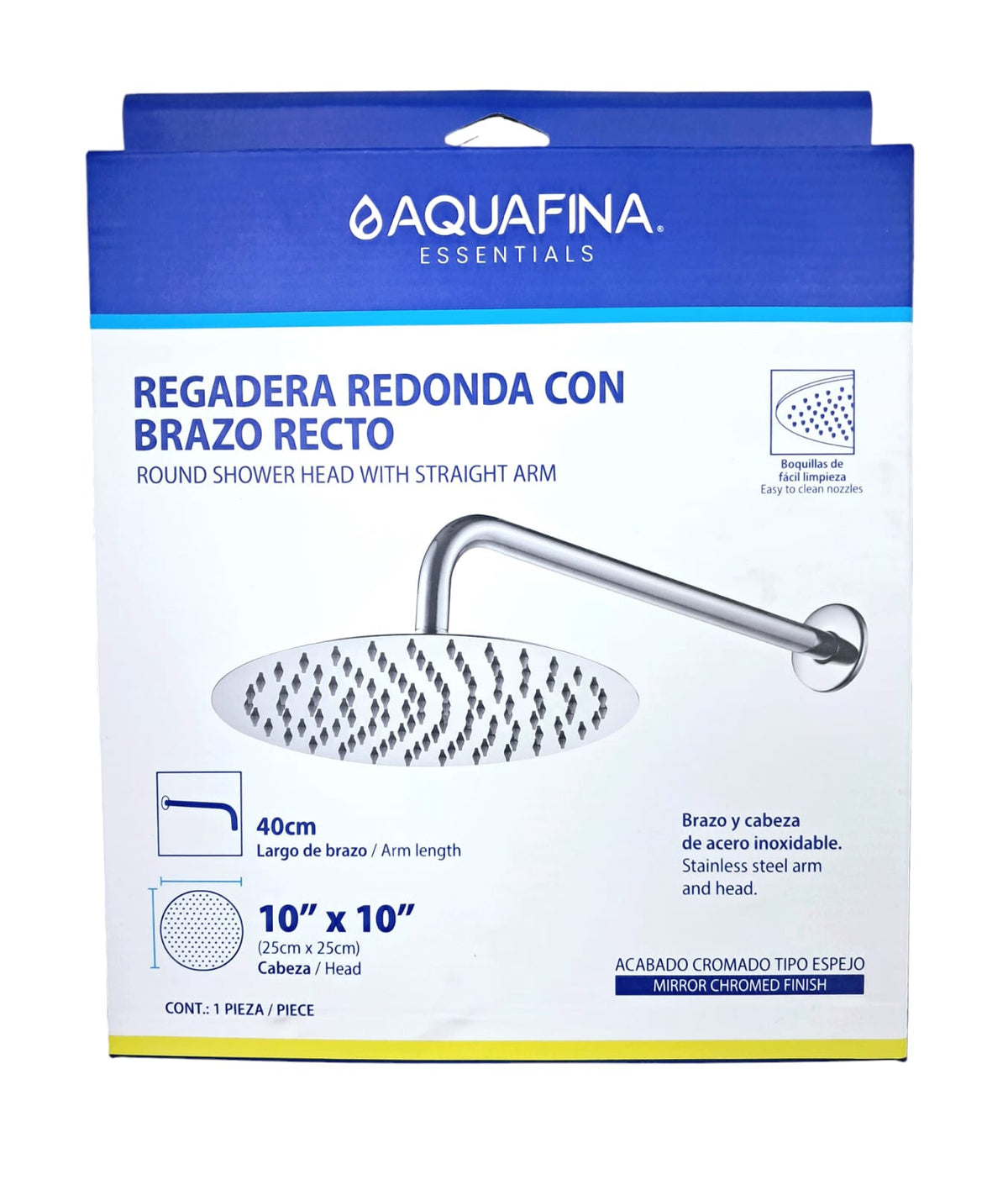 AQUAFINA BLUE Shower Head Aquafina Round 10" Mirror Chrome A-SHS010-1