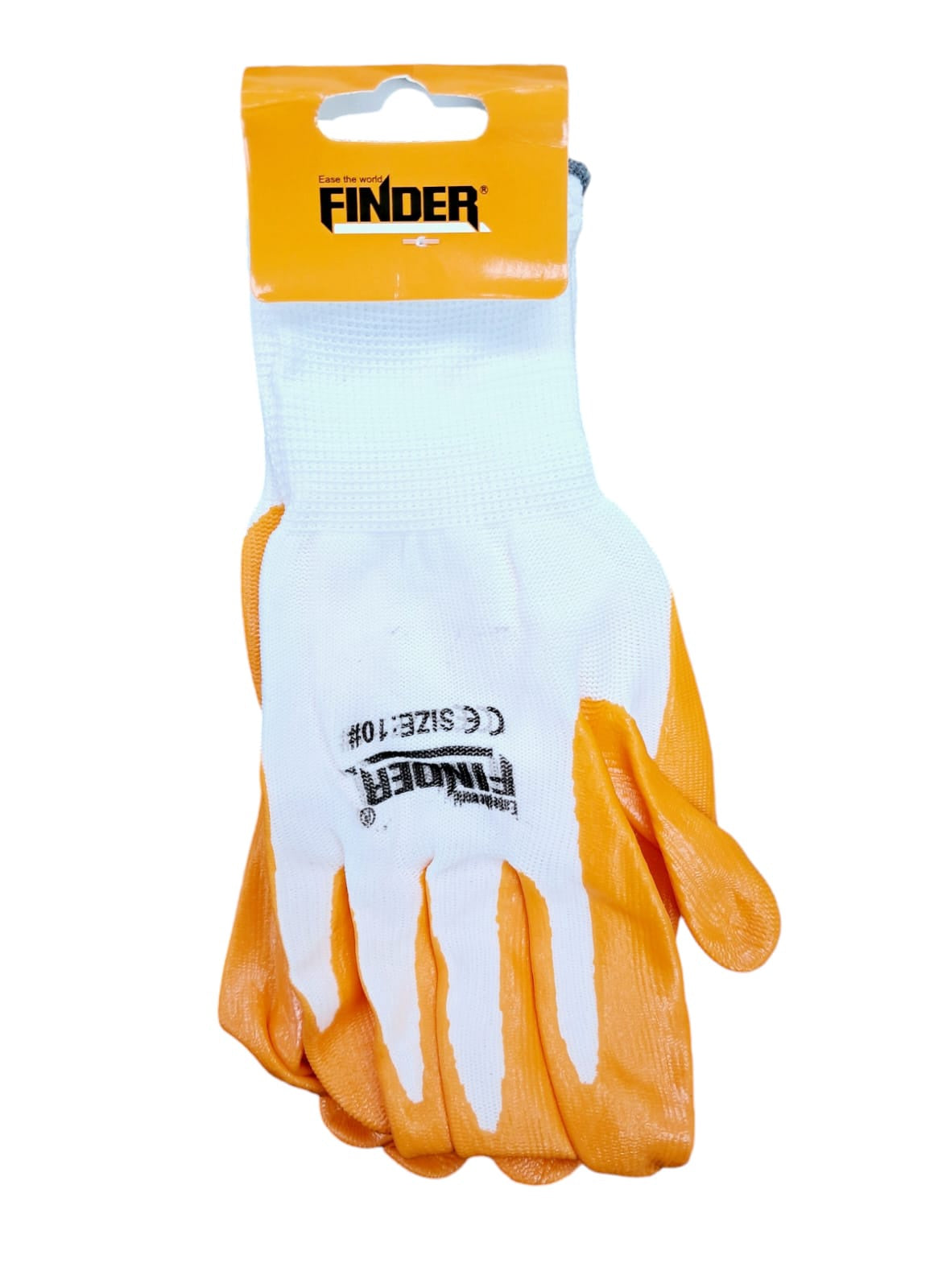 FINDER Gloves Cloth W/RUBBER Palm Orange #194643