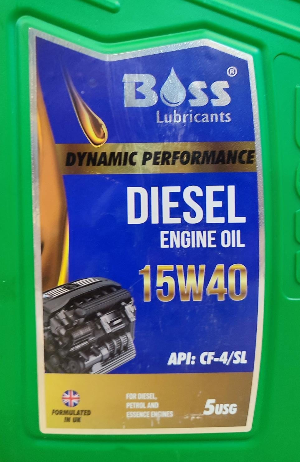 BOSS LUBRICANTS Oil Boss Engine Diesel Sae 15W40 Api CF-4 / Sl Dynamic Performance 5USG 20L