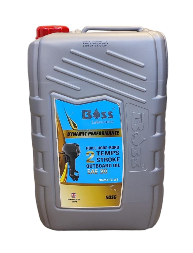 BOSS LUBRICANTS Oil Boss Outboard Engine 2 Stroke Temps Sae 30 Nmma TC-W3 Dynamic Performance 5USG 20L