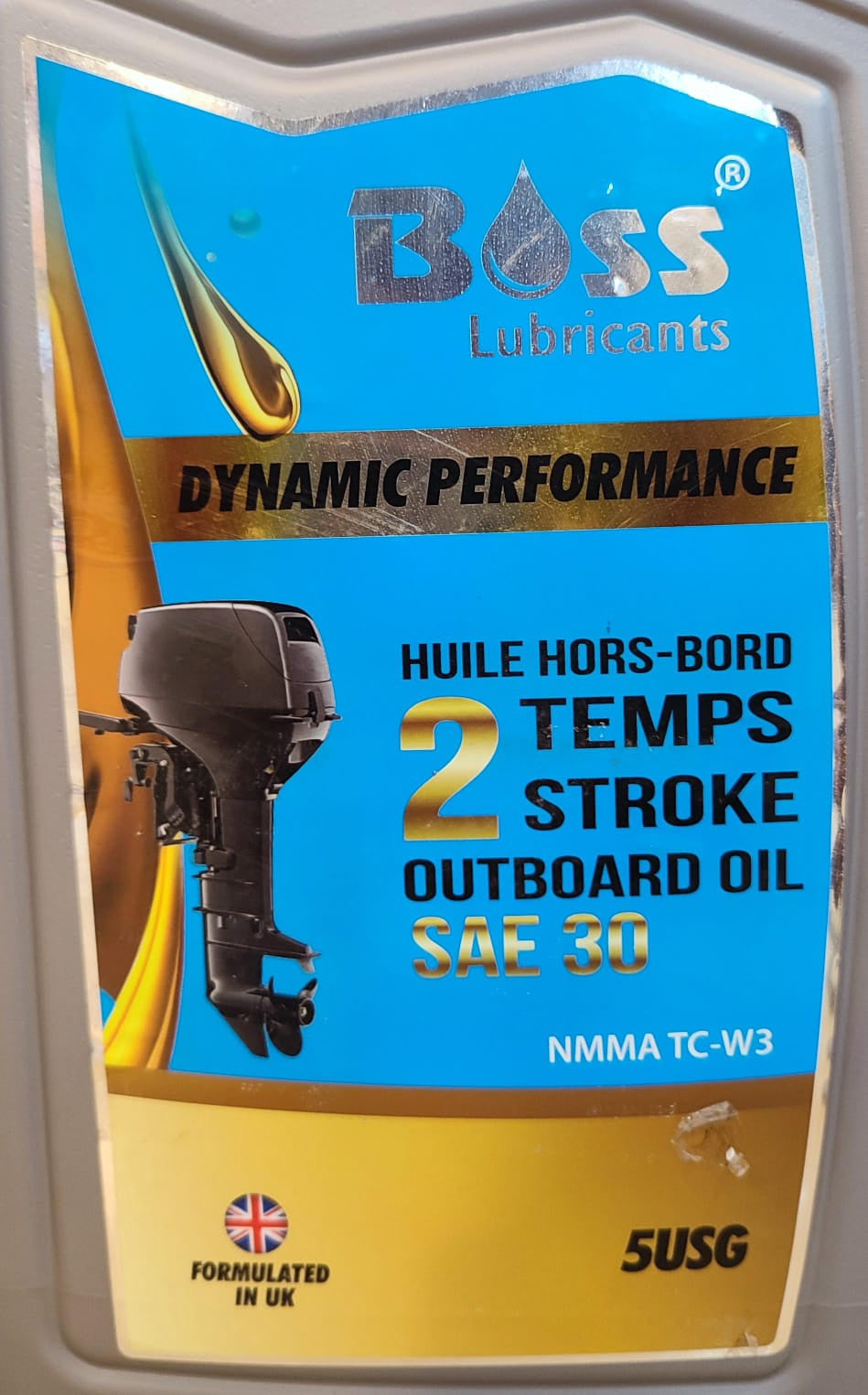 BOSS LUBRICANTS Oil Boss Outboard Engine 2 Stroke Temps Sae 30 Nmma TC-W3 Dynamic Performance 5USG 20L
