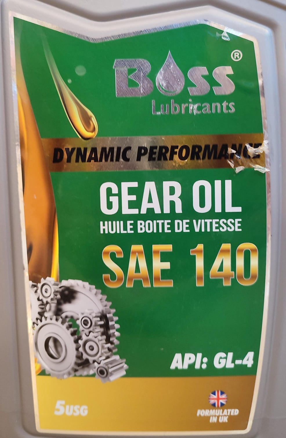 BOSS LUBRICANTS Oil Boss Gear Sae 140 Dynamic Performance 5USG 20L