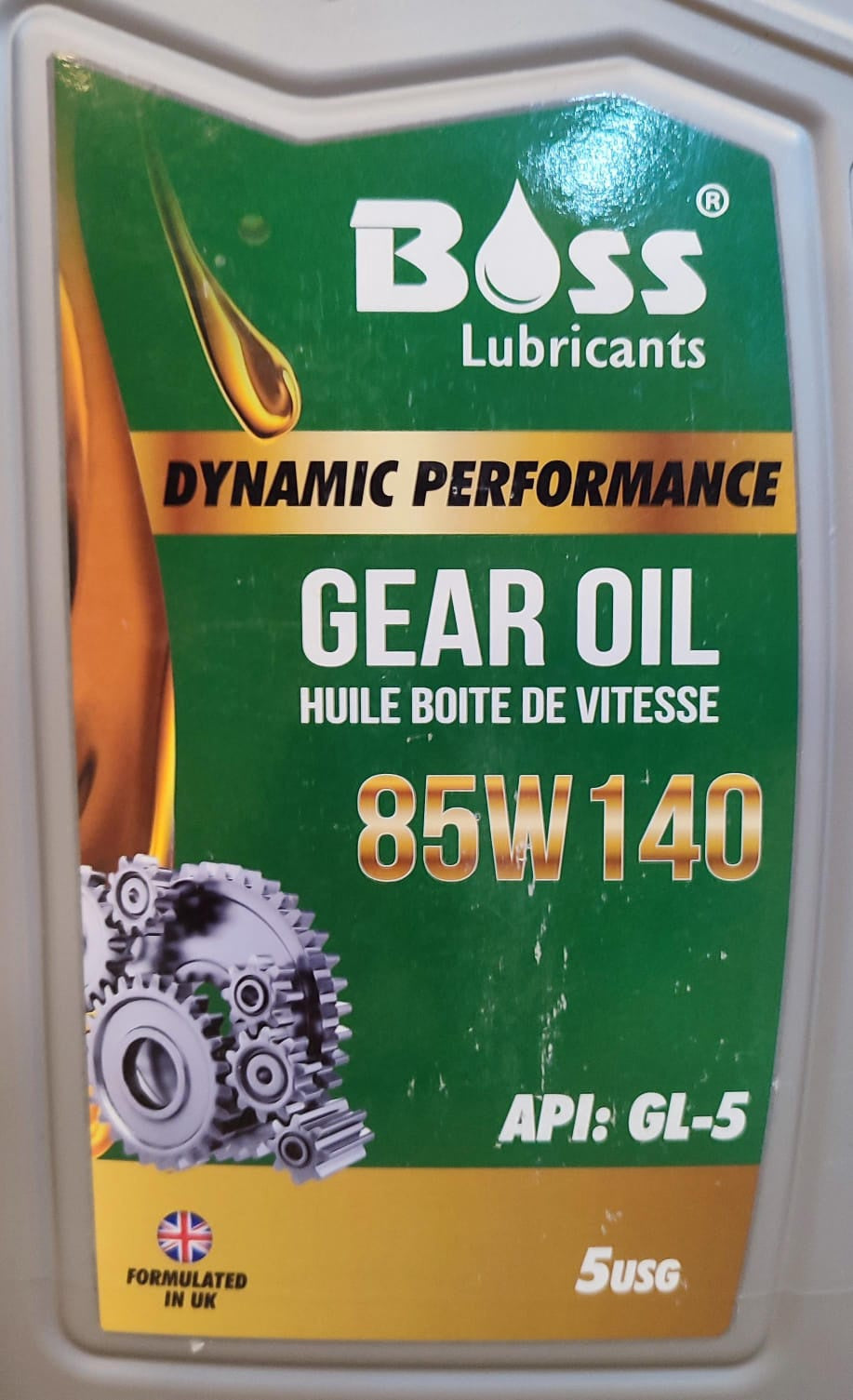 BOSS LUBRICANTS Oil Boss Gear 85W140 Dynamic Performance 5USG 20L