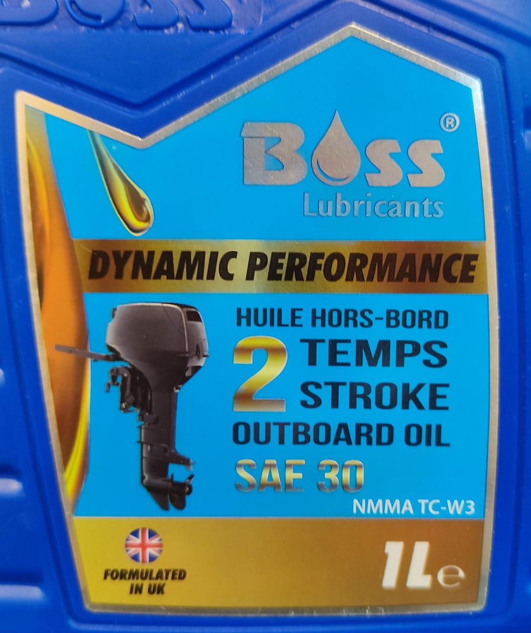 BOSS LUBRICANTS Oil Boss Outboard Engine 2 Stroke Temps Sae 30 Nmma TC-W3 Dynamic Performance 1L