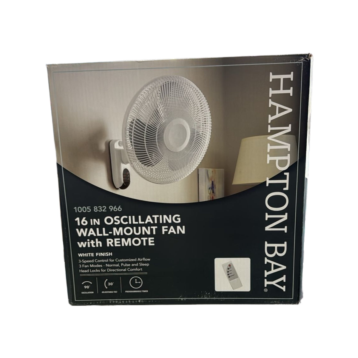 HAMPTON BAY Fan 16" Wall 1005 832 966 with Remote