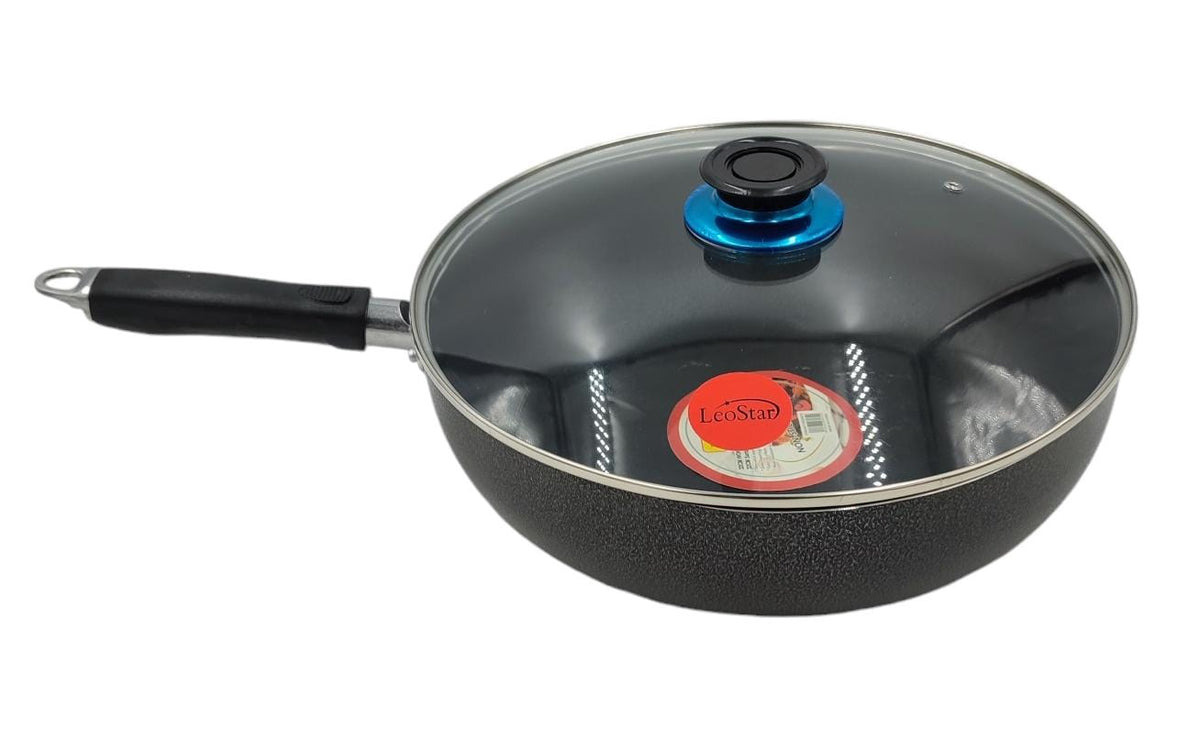 LEOSTAR Frying Pan Wok 76228072 with Glass Lid 32CM