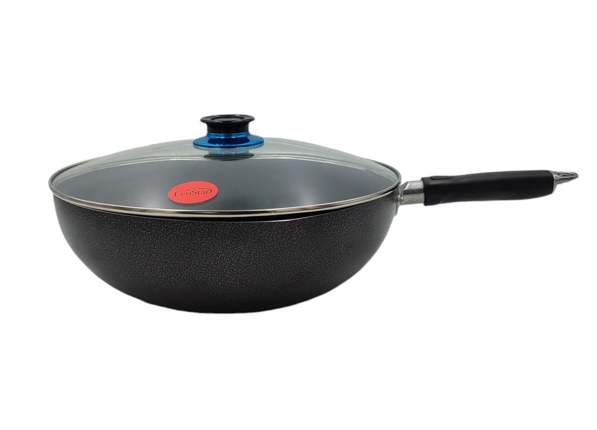 LEOSTAR Frying Pan Wok 76228073 with Glass Lid 34CM
