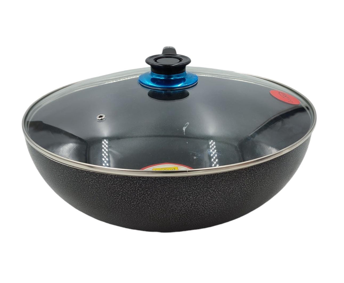 LEOSTAR Frying Pan Wok 76228073 with Glass Lid 34CM