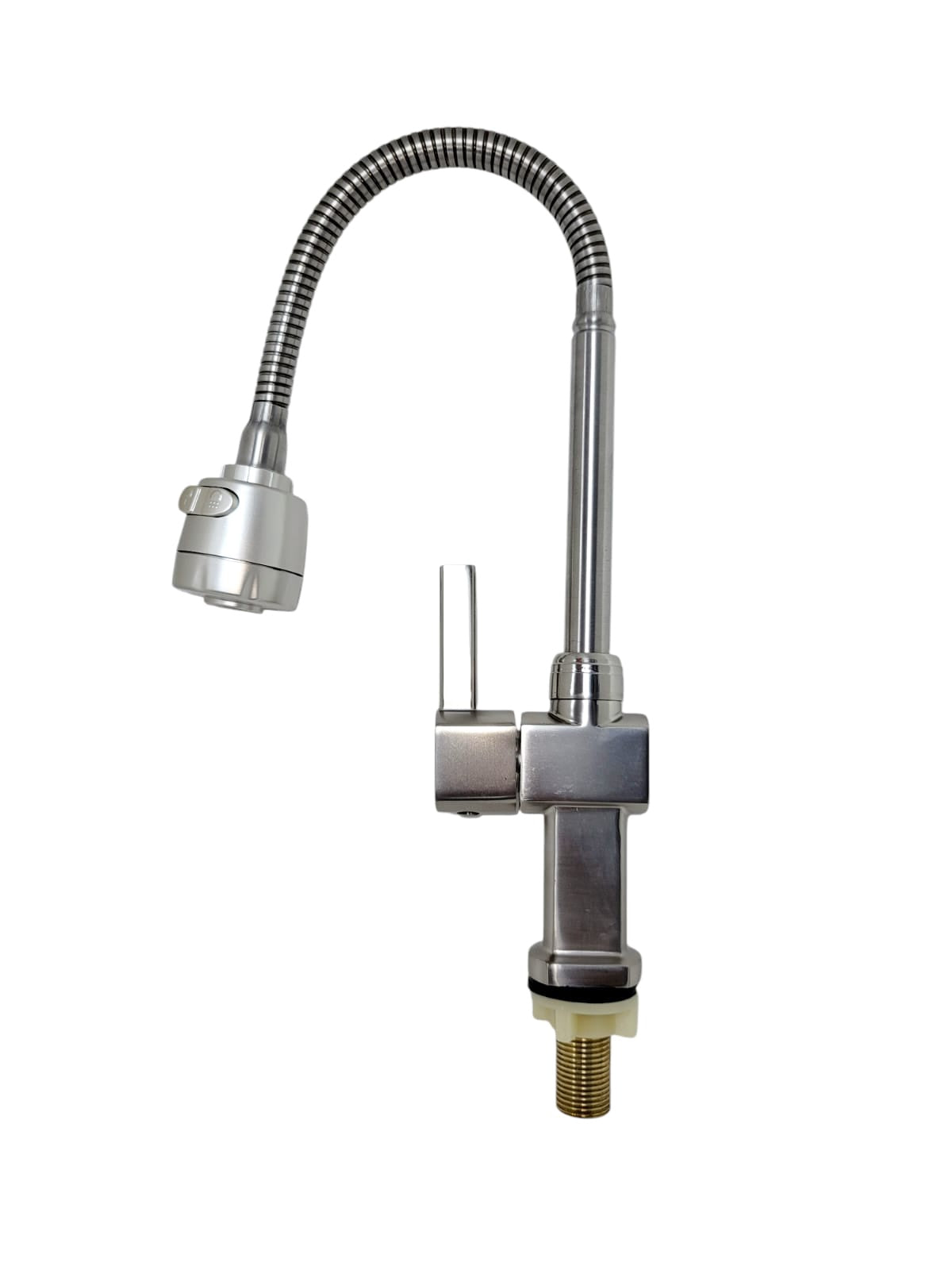 Goose Neck 1/2" Flex Head Round Lever Brush Nickle