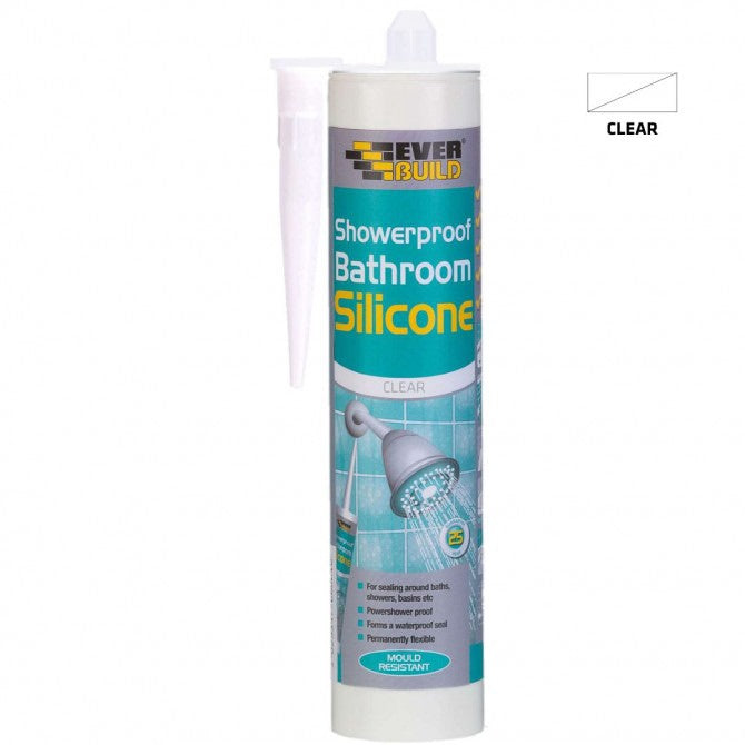 EVER BUILD Silicone Bathroom Showerproof Clear 280ML