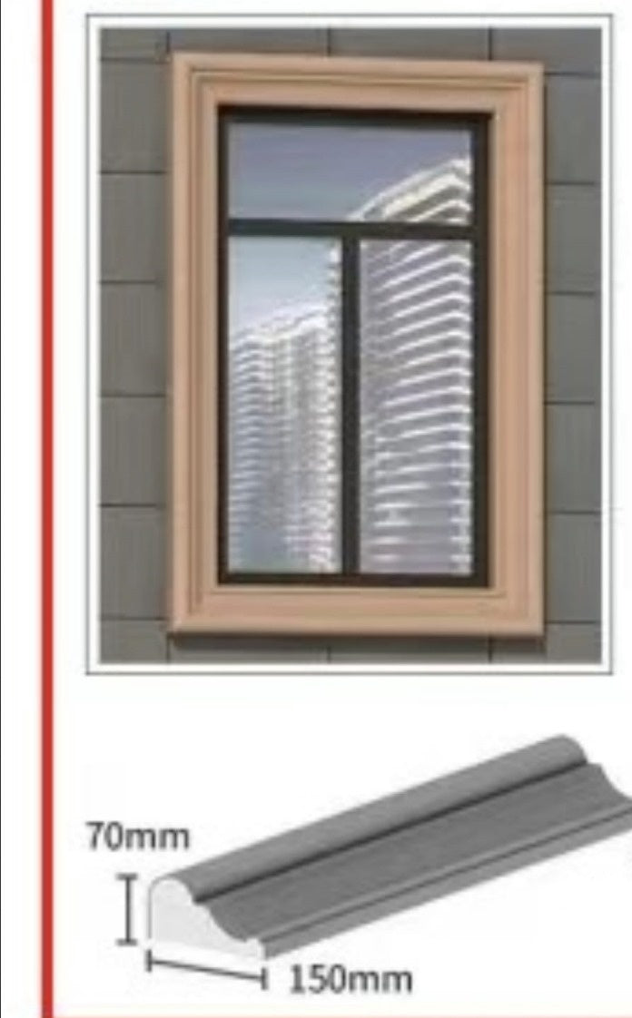 Concrete Finish External Window Moulding Small 54" X 65MM Wide