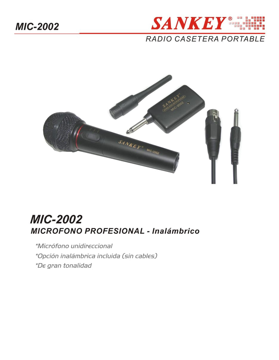 SANKEY Microphone MIC-2002 Wired / Wireless
