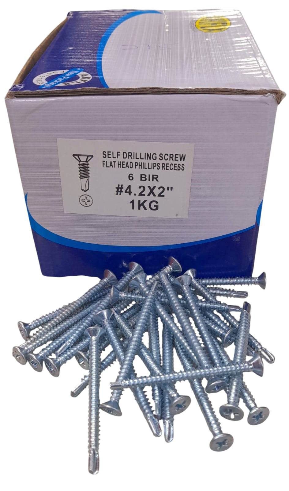 Screw #4.2 X 2" Self Drilling Flat Head Akflx 1KG Box (275PCS)