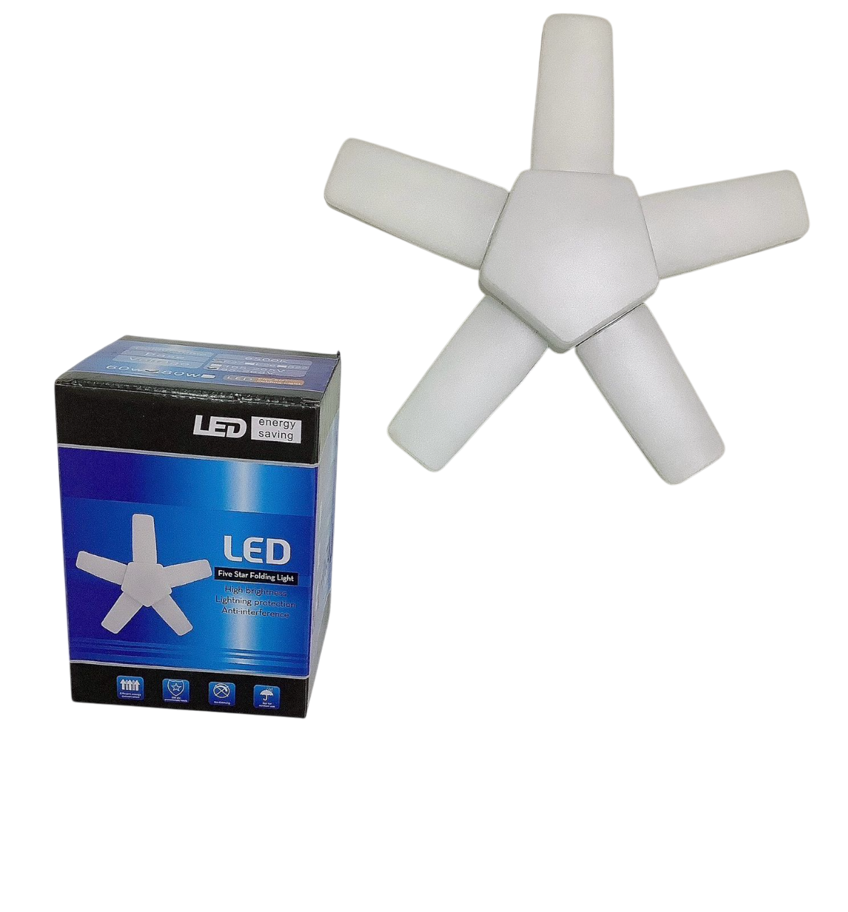 Bulb LED Fan Blade 60W 6500K 85-265V LED Five Star Folding 5-BLADE YD2108-1093