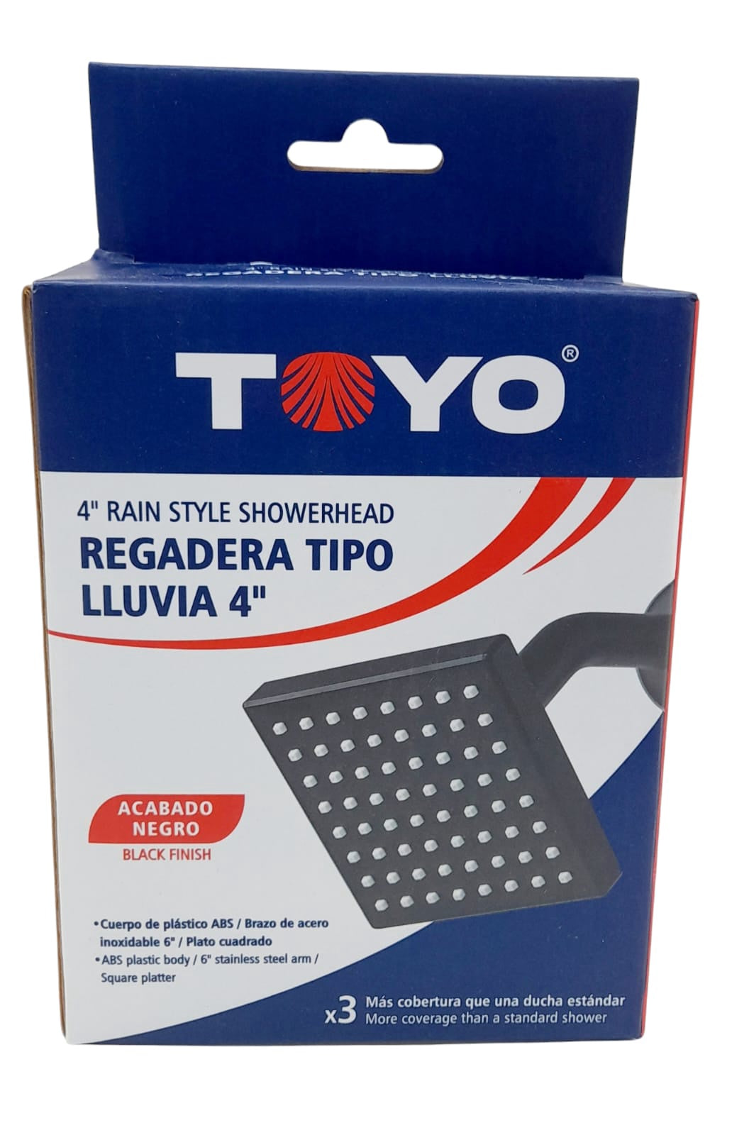 TOYO Shower Head 4" Rain Style Black FR-21853