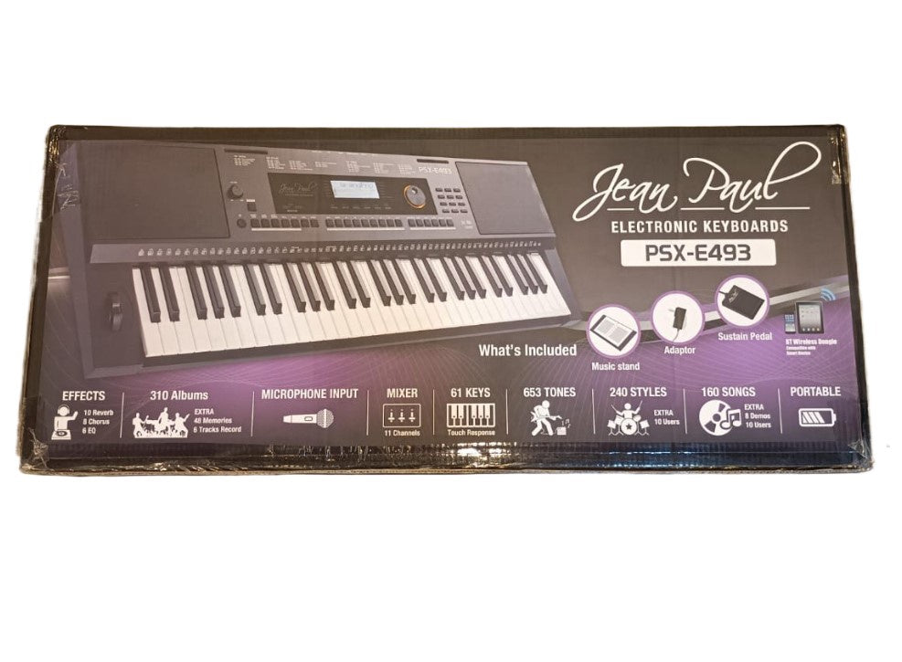 JEAN PAUL Key Board PSX-E493 61-KEYS Bluetooth & Adaptor