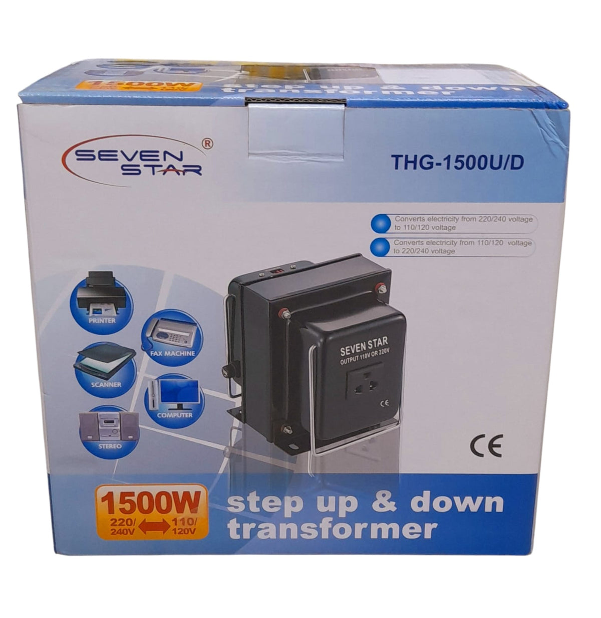 SEVEN STAR Transformer TC-1500W THG-1500U/D Ce Black with MFV13 Adapter