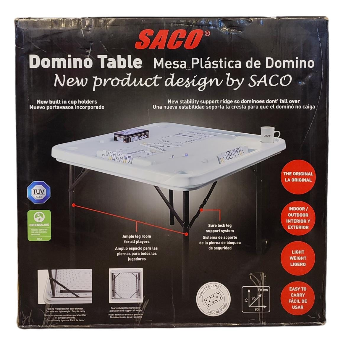 SACO Table Folding Plastic Domino Table 04-FR-33134