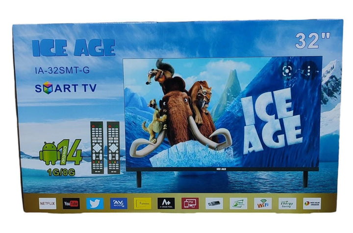 ICE AGE Television 32" IA-32SMT-G Smart LED Metal Back 2 Remote