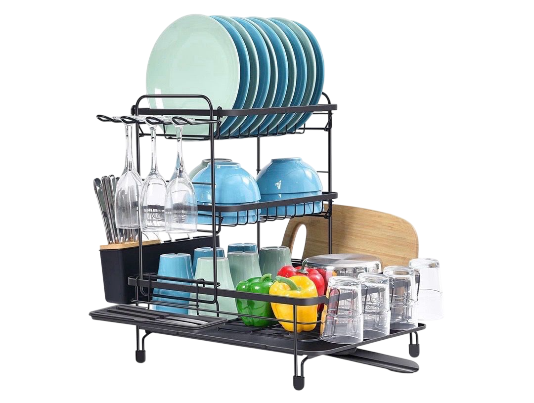 Dish Rack Metal 3 Tier Black Urackify WK810990
