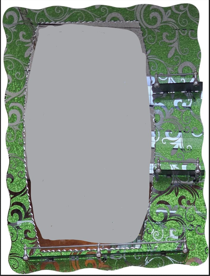 Mirror Decorative with Shelves NSC-2639 Green